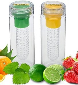 Conjunto De 2 Nayoya Fruit Infundido Botellas Infuser Agua -