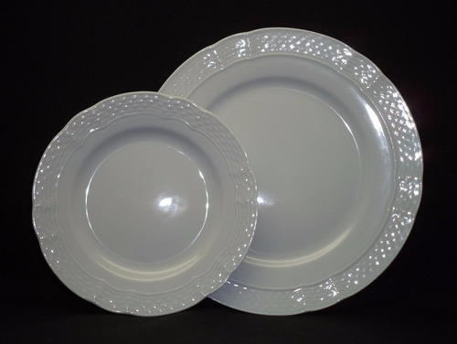 Jgo 6 Platos Pan  Vanna Bco Porcelanas Verbano  J J  Maito