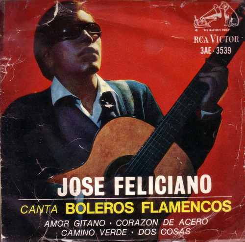 Jose Feliciano Canta Boleros Flamencos Simple Vinilo Pvl