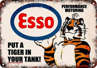 Poster Carteles Antiguos De Chapa 30x45cm Esso Tiger Pe-031