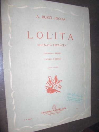 Partitura Lolita Serenata Espanola 1916