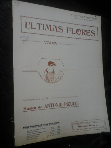 Partitura Valsa Para Piano Ultimas Flores  Antonio Picucci