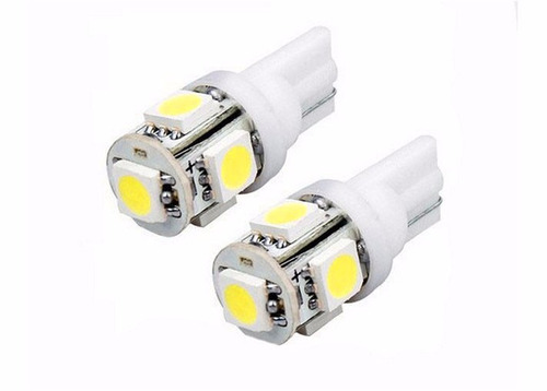 2x Foco Tipo Pellizco Velita 5 Smd Led Blanco T10 194 168