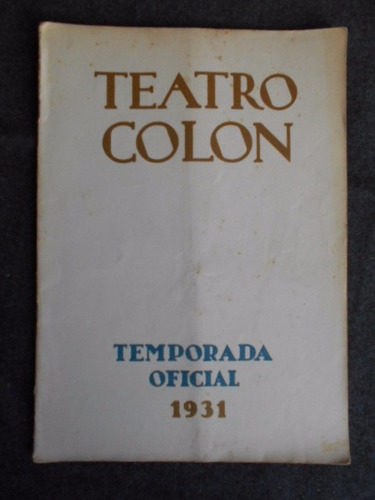 Programa Teatro Colon 1931. Salome. De Richard Strauss