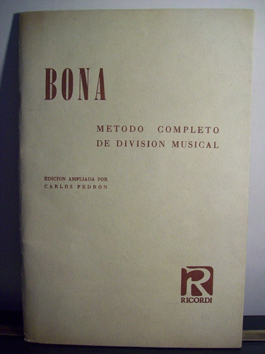 Adp Metodo Completo De Division Musical Bona / Ed Ricordi