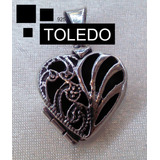 Dije De Corazón Decorado Relicarios Toledo.925 Regalo Ideal!