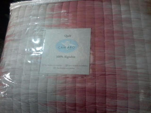 Quilt Cubrecama Matelas 100 % Algod Camaro Queen  + 2 Fundas