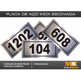 Kit 26 Placas De Aço Inox Porta Apartamento 4x8cm