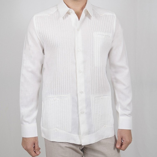 Fina Guayabera Presidencial Yucateca. Botones En Nácar.