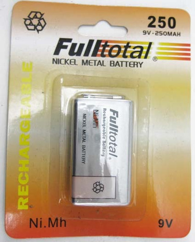Bateria Recargable 9v 250 Mah Ni-mh Fulltotal