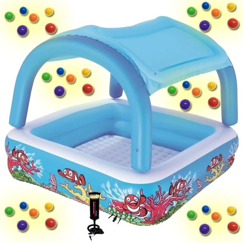 Pileta Pelotero Inflable Con Techo + 50 Pelotas + Inflador