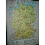 Mapa Antiguo Color Geografia Politico Alemania Austria