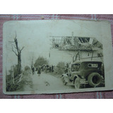 Foto Postal Antigua 12/6/1926 Helio Roto Auto Viejo Casa