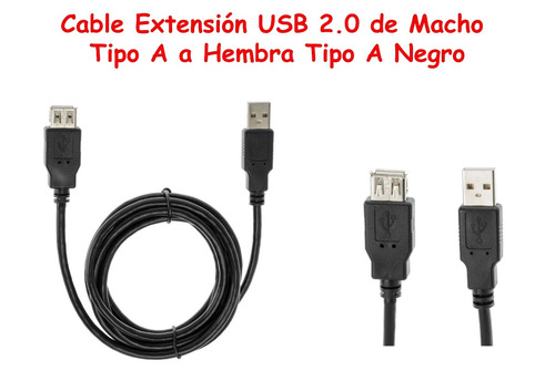 Cable Extencion Usb 2.0  Macho A Hembra 1.8 Metros
