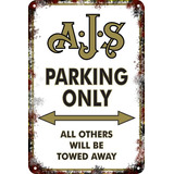 Carteles Antiguos Chapa 20x30cm Parking Only Ajs Moto Pa-00