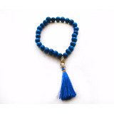 Brazalete Japa Mala Budista Asahí Azul Pendiente De Buda