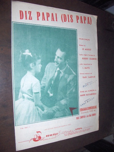 Partitura Acordeon Diz Papai Raul Sampaio 1962