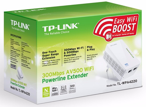 Tp Link Extensor Alc Wifi 300mbps Powerline Av600 Tl-wpa4220