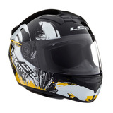 Casco Para Moto Integral Ls2 Rookie Ff352  Black Y Orange Fluor One Talle Xl 