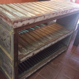 Mesa De Arrime Madera Reciclada 2 Estantes Rustica Vintage