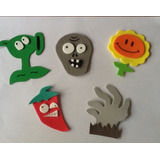 Aplliques / Figuras Para Bolsitas Plantas Vs Zombies 10 Unid