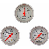 3 Relojes Orlan Rober Racing 52mm Aceite Temperatura Agua 4m Amperimetro