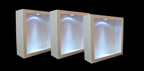 Trio Nicho Quadrado 31x31x25 Branco Com Led - Mdf Madeira