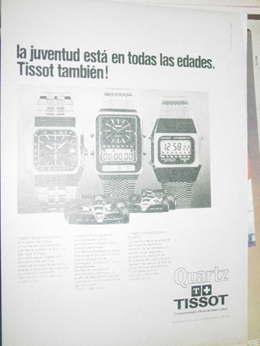 Publicidad Relojes Tissot Quartz Juventud En Todas Edades