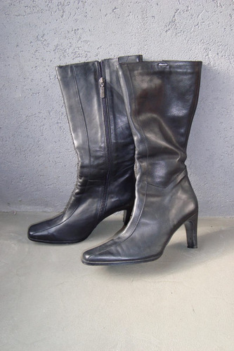 Bellas Botas Cuero Negras C/ Alta Lady Stork.t 39-40. Unicas