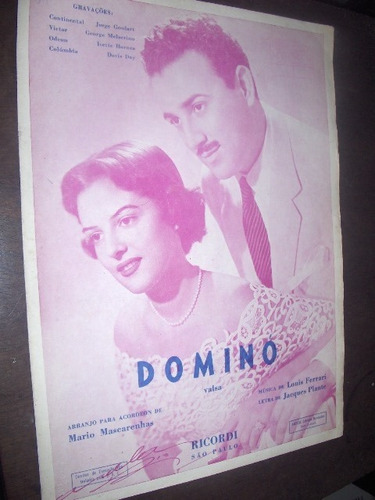 Partitura Acordeon Domino Jorge Goulart 1952