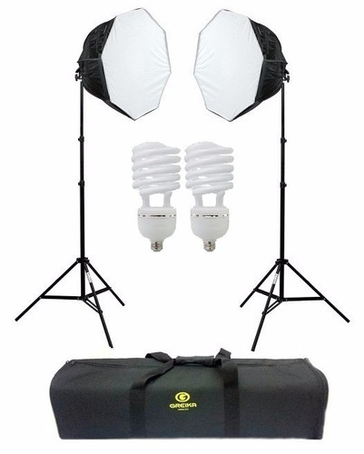 Kit Luz Continua 2 Softbox 50 Cm 2 Lâmpadas 110v + 2 Tripés