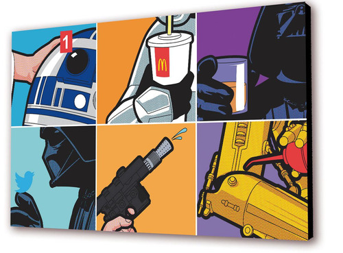 Cuadro 50x30cms Decorativo Starwars Popart2