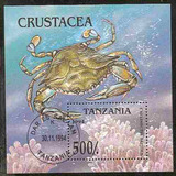 Fauna. Crustaceos - Hojita Block Temática - Tanzania 1994 -