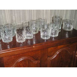 1331- Conjunto De 12 Vasos Cristal Tallado Whisky