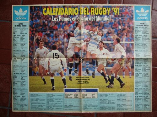 Los Pumas Calendario De Rugby 1991 / Poster De El Gráfico