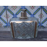 Antiguo Perfumero De Cristal Dorado Art Deco Frances Rombos