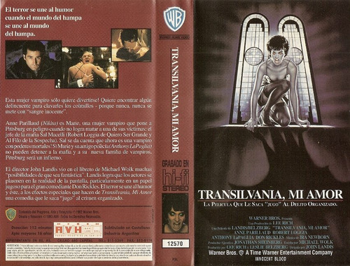 Transilvania Mi Amor Vhs Innocent Blood Terror 1992