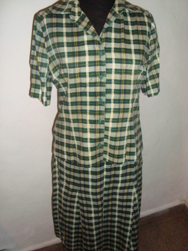 Conjunto Camisa Y Pollera A Cuadros Retro Años 70 Original