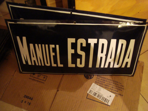 Manuel Estrada Cartel Enlozado De Calle Original Bombe 50x20