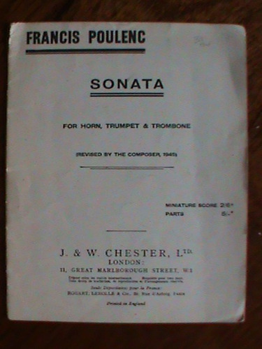 Sonata Por Trompeta Y Trombon De Francis Poulenc