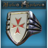 Anillo Caballeros Templarios En Plata 1,8 Cm 10 Gr Art 1321