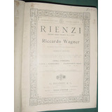 Libro Opera Wagner Rienzi Partitura Pianoforte Ricordi Italy