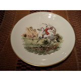 Plato Porcelana 25 Cm Bavaria Aleman Caballo Caza Ingles