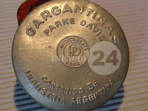 Muy Antigua Caja De Aluminio Gargantinas Parke Davis Vacia