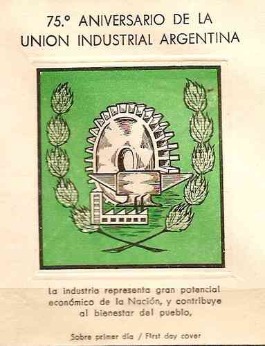 75° Aniversario Unión Industrial - Cuadrito 666 + 2 Sobres Primer Día De Emisión. Argentina 1963 