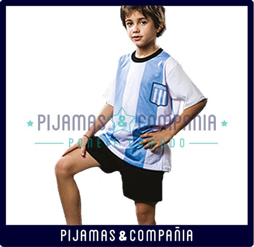 Pijama Racing Academia Oficial Equipo Futbol Niños Verano