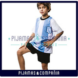 Pijama Racing Academia Oficial Equipo Futbol Niños Verano