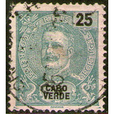 Cabo Verde Sello Usado Dentado 12½ Rey Carlos 1° Año 1898 