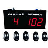 Painel De Senha Slaser - 9 Guichês - Controle Remoto