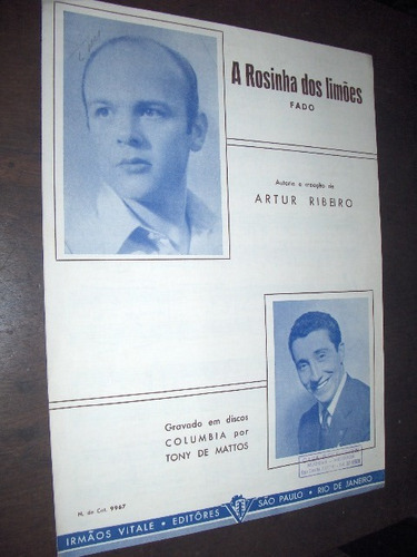 Partitura A Rosinha Dos Limões Artur Ribeiro 1953